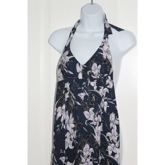 Athleta Halter Tie Top Sleeveless Blue Floral Dress Size Women's 2 - Picture 3 of 7